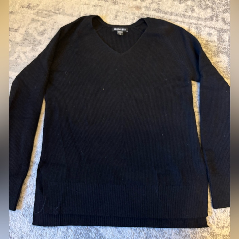Athleta Black V-Neck Sweater